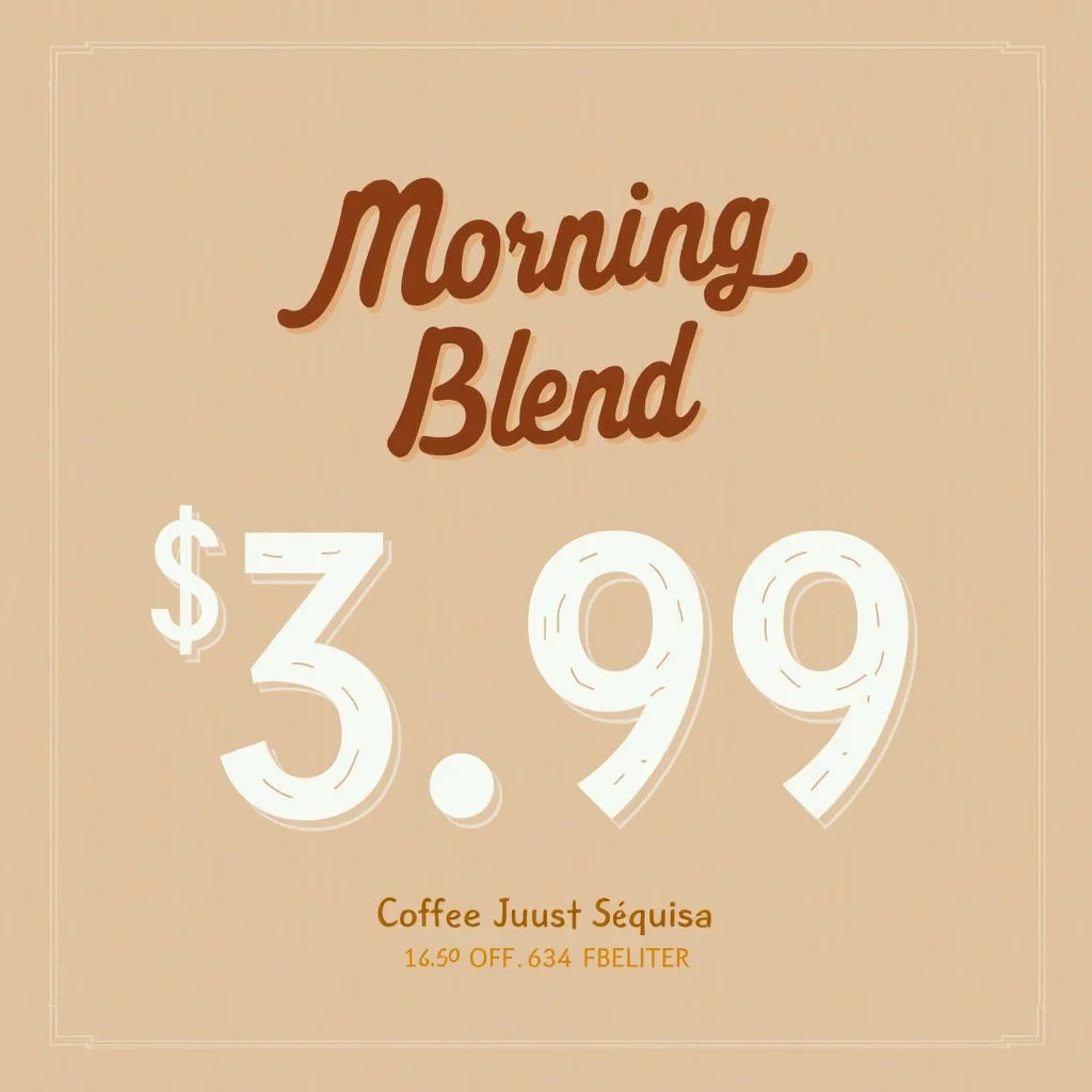 Competing model output — coffee shop ad with garbled body copy