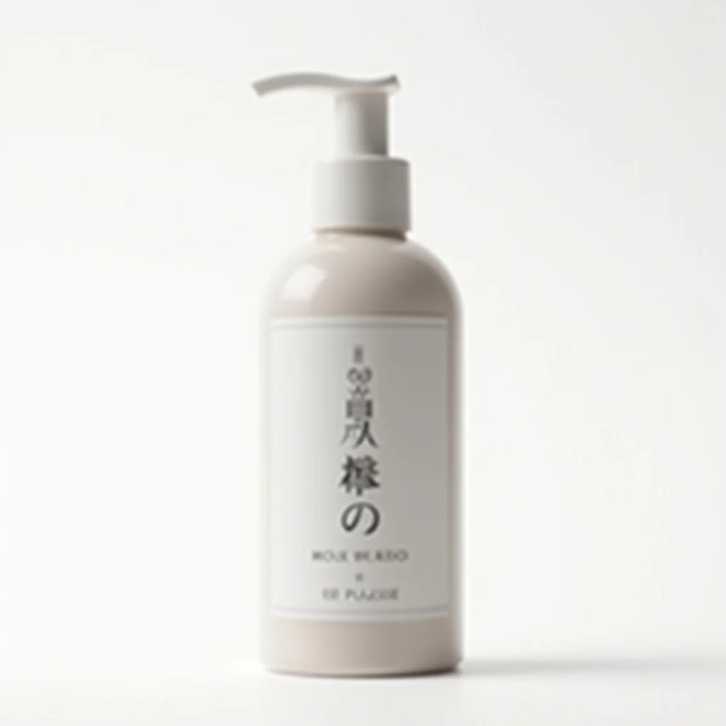 Competing model output — product bottle with blurred pseudo-kanji