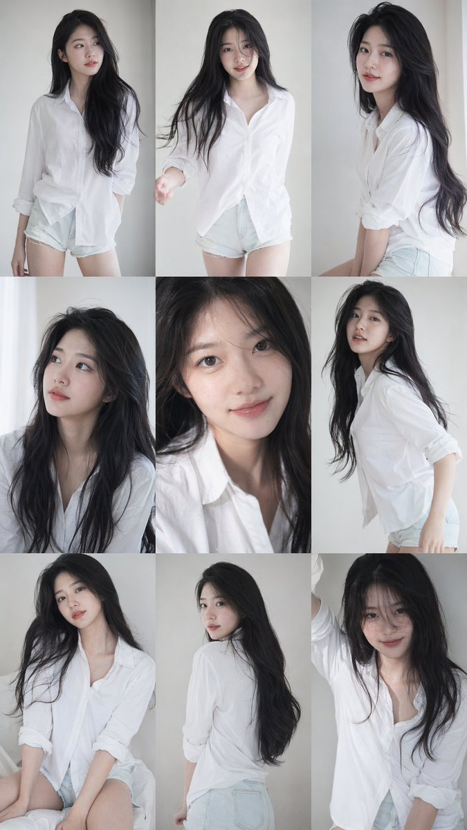 Korean Idol 3×3 Grid Portrait Series