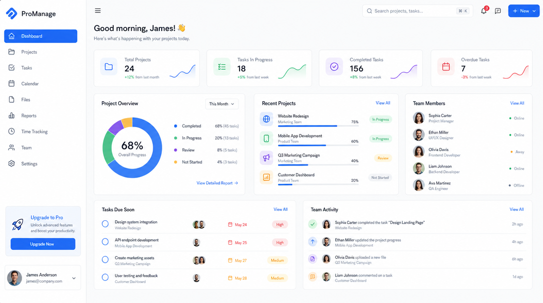 Project Management Team Dashboard