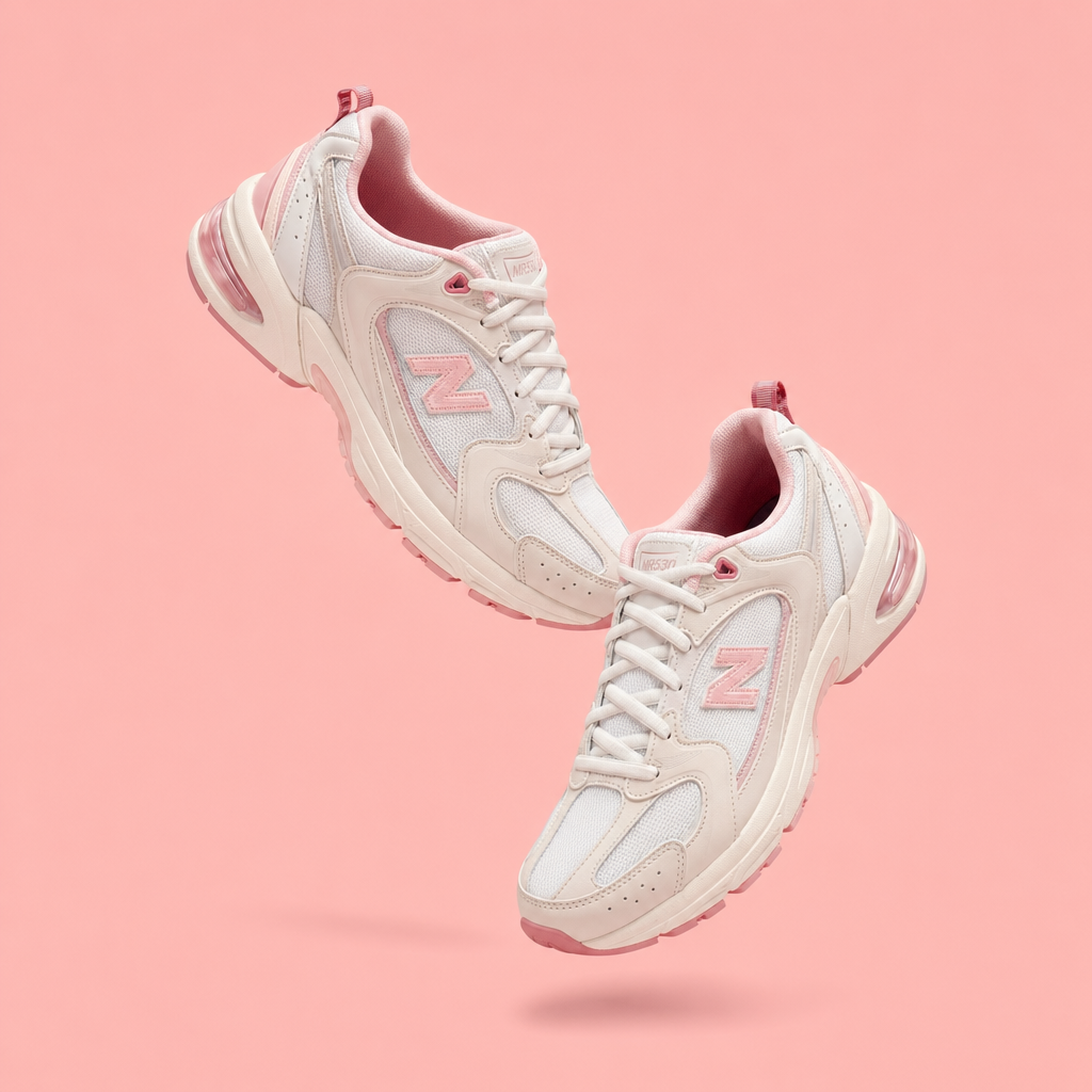 Sneakers Floating on Pastel Background