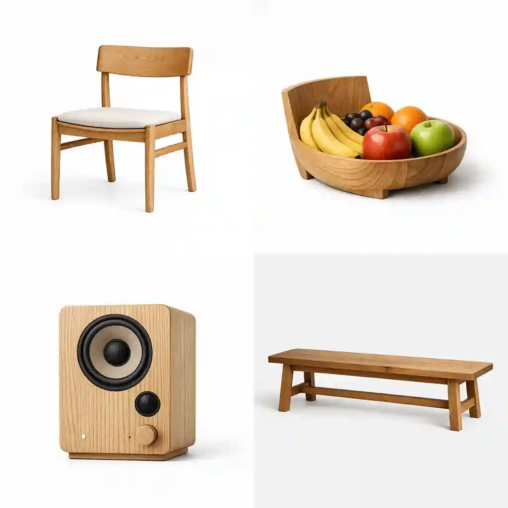 AI-generated furniture design poster demonstrating style fusion and brand aesthetic blending